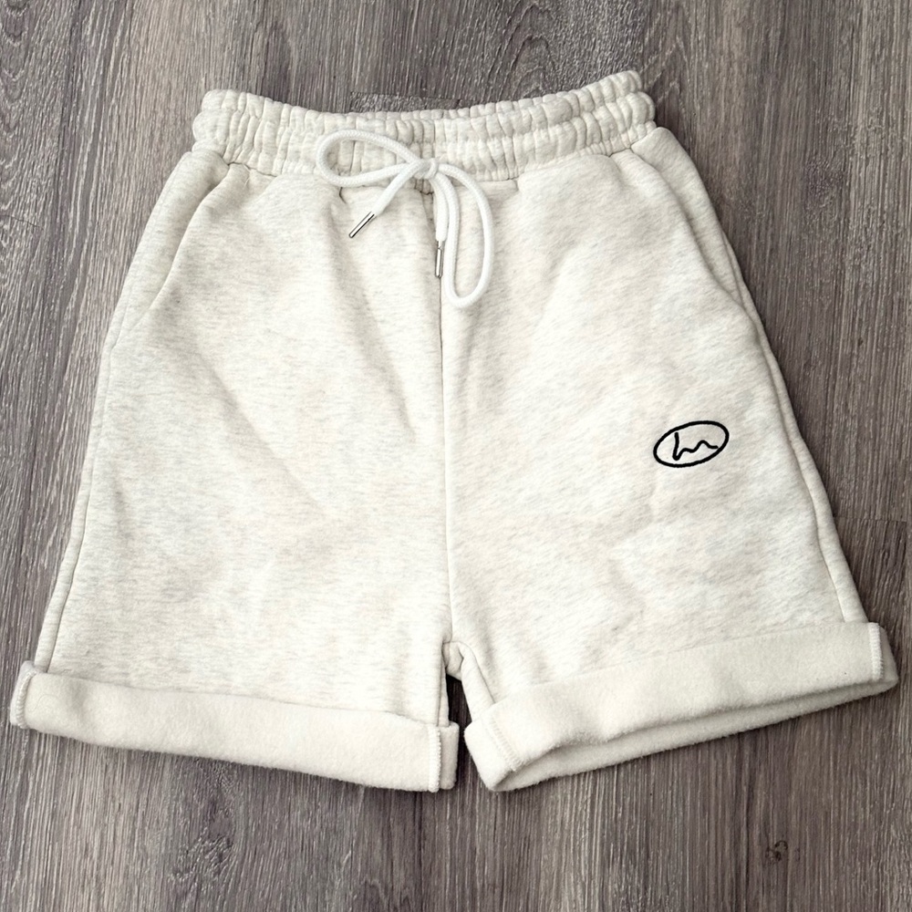 Cozy Cream Fleece Sweat Shorts | Drawstring Lounge Shorts